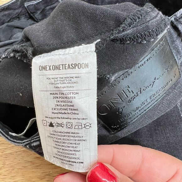 One X One Teaspoon High Waist Freebird II Black Skinny Jeans Women’s Sz. 22 XXS - Picture 9 of 11